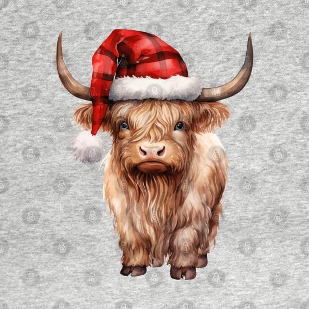 Christmas Highland Cow by Chromatic Fusion Studio